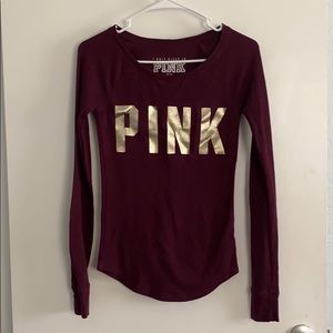 Burgundy PINK sleep top. XS. Thermal.